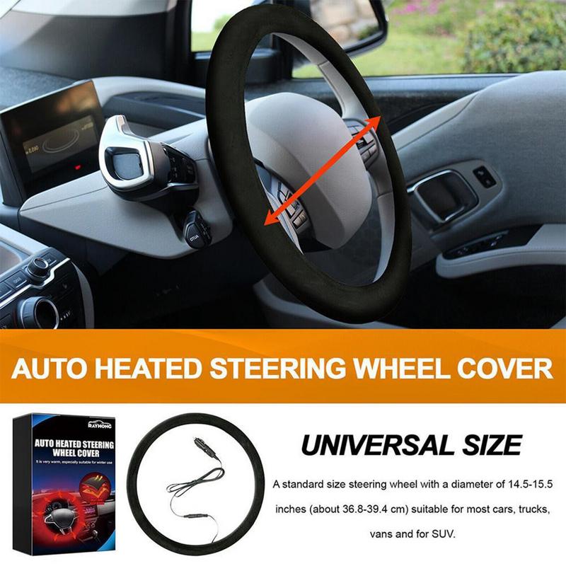 Heated Steering Wheel Cover Comfortable Wheel Hand Warmer Heated Steering Wheels Cover Anti-Slip Wheel Protectors