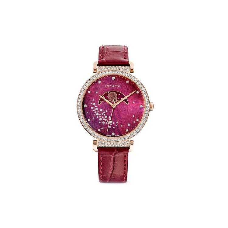 

Swarovski Watch Quartz Movement Leather Strap Red Dial Women watches 9009656133231 Red Watch Dial
