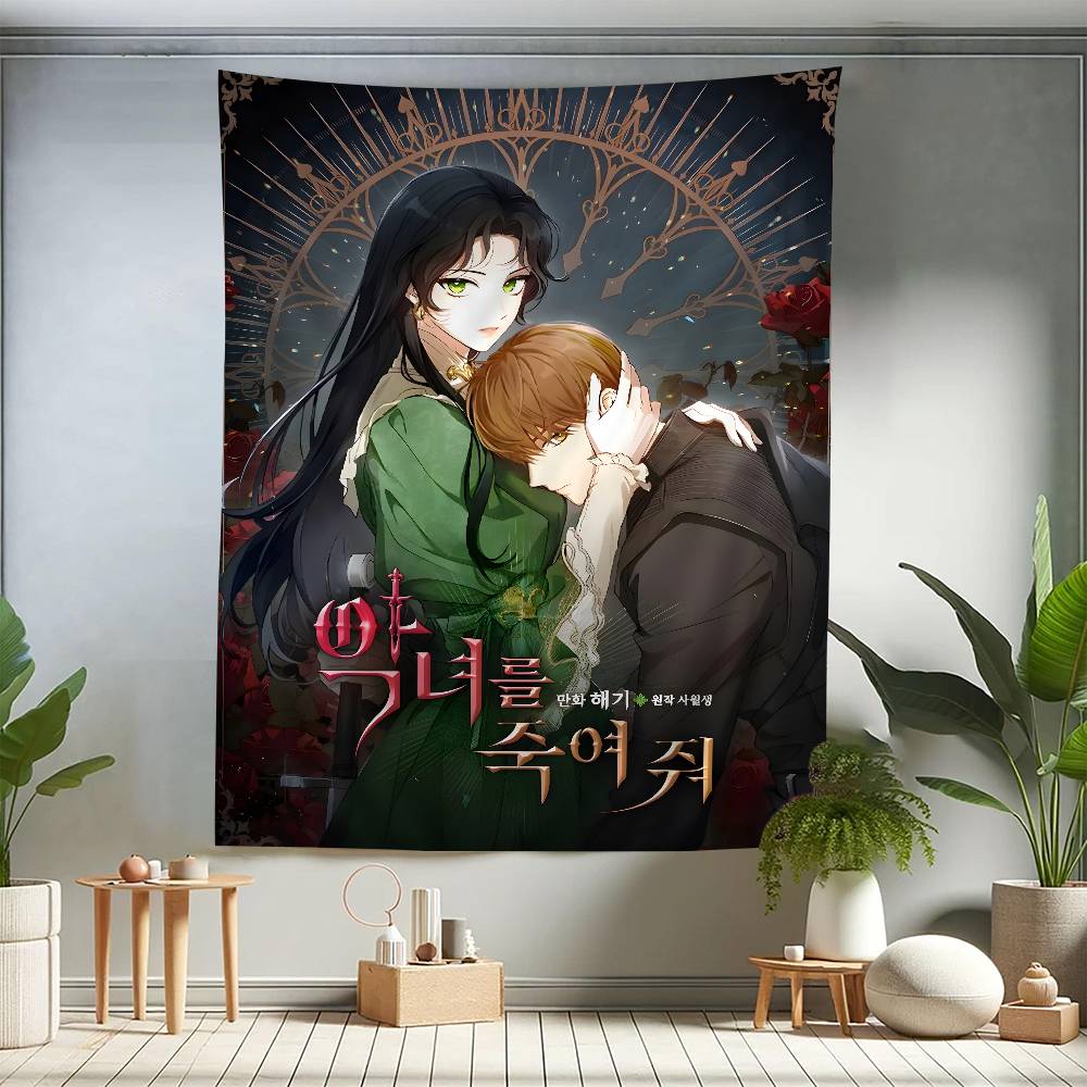 KKill The VVillainess Anime Cartoon Tapestry Wall Hanging Decoration Household Home Decor
