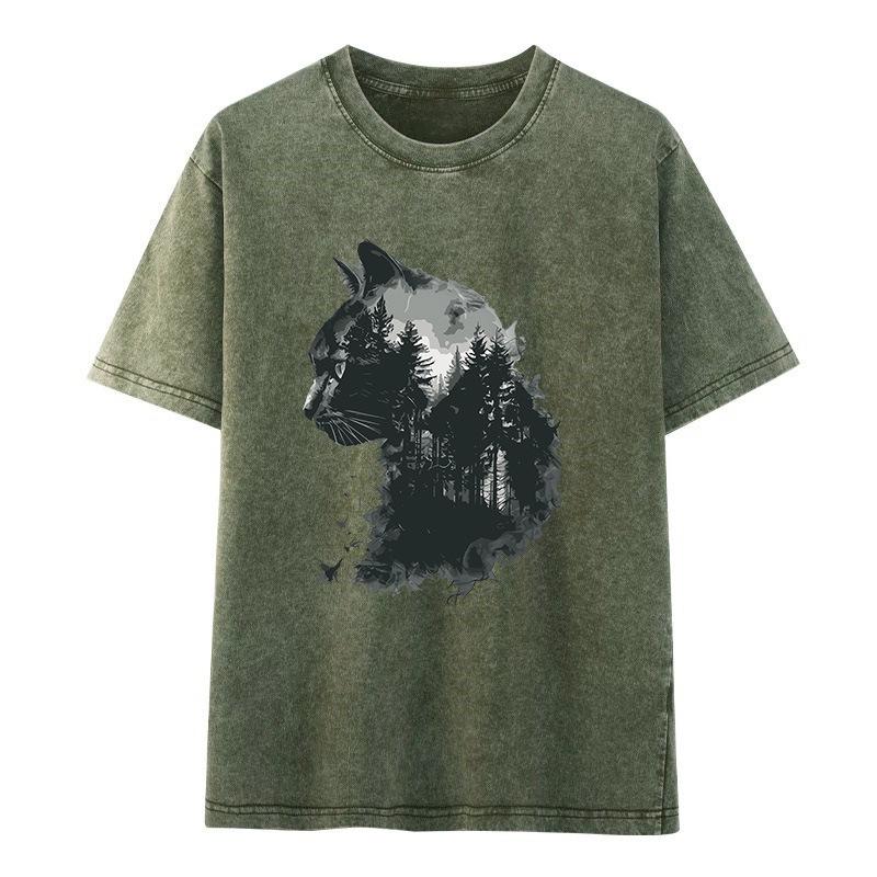 T-shirt da donna a maniche corte con stampa di lettere americane retrò effetto invecchiato Hip Hop