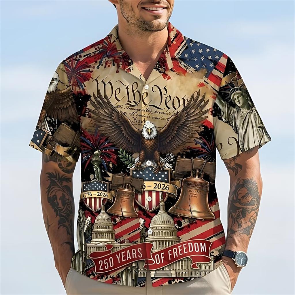 Men's Casual Short-Sleeve Collared Shirt For Spring/Summer