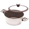WANGYUANJI 24cm Deep Pot with Induction and Gas Tabletop Pot with Glass Suitable for and Other Easy To Multifunctional Cookware Handle, Compatible,