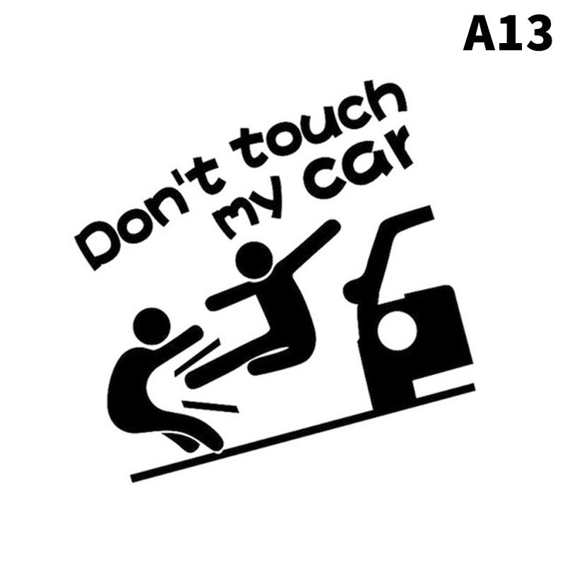 1pc Car Sticker Don't Touch My Car Creative Funny Reflective Car Decoration Stickers Car Window Accessories Car Body Decal
