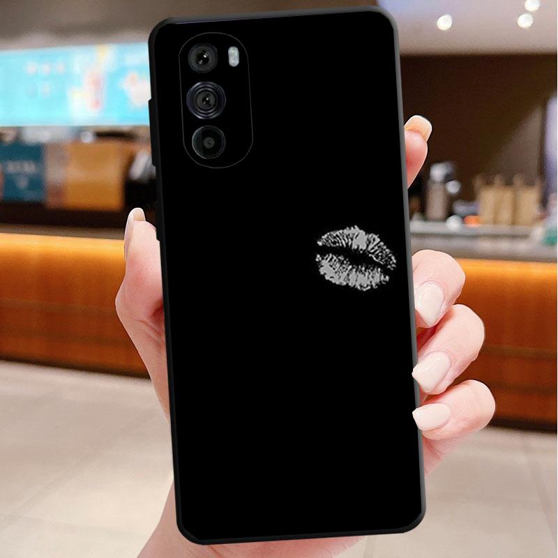 Black Red Lips Kiss Phone Case For Motorola Edge 60 50 40 Pro 60 50 40 30 Ultra Neo Fusion Moto G Play G Stylus G Carcasas