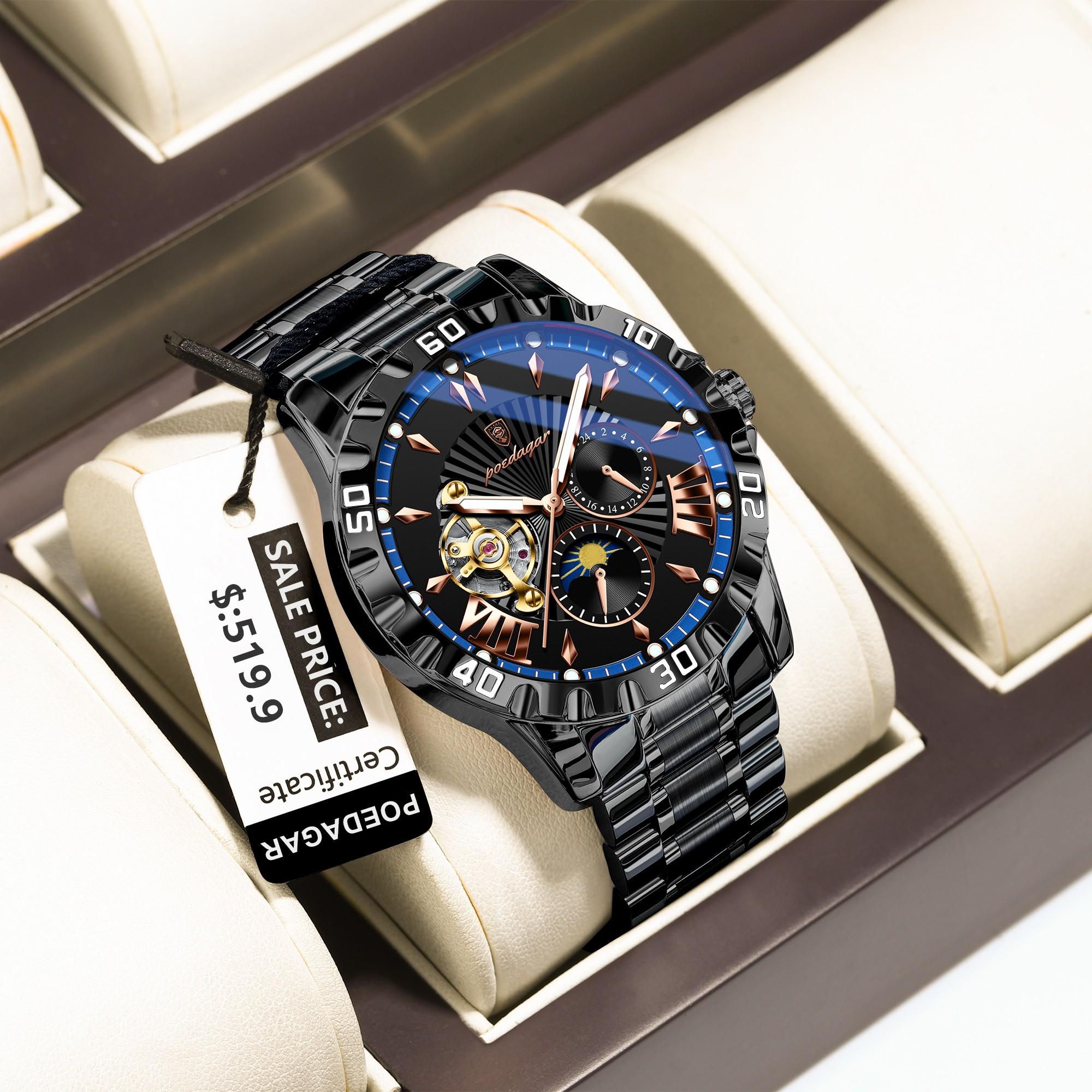POEDAGAR Luxury Automatic Mechanical Man Wristwatch