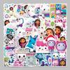 Gabby's Dollhouse Cartoon Stickers: 50 Waterproof Sheets for Suitcase, Scooter, Computer, and Tablet Decoration