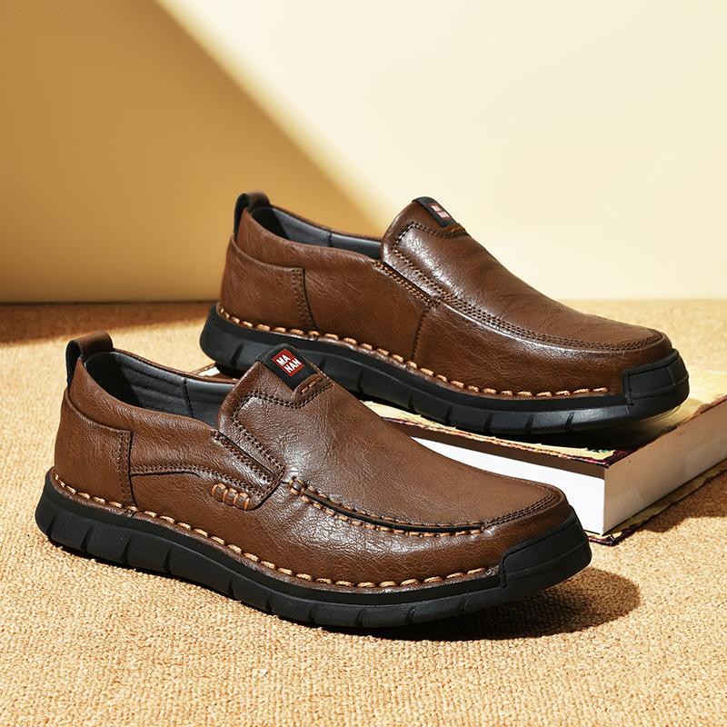 New Soft Leather Men's Shoes Outdoor Men's Loafers Luxury Breathable Men's Driving Shoes Non-Slip Men's Casual Shoes