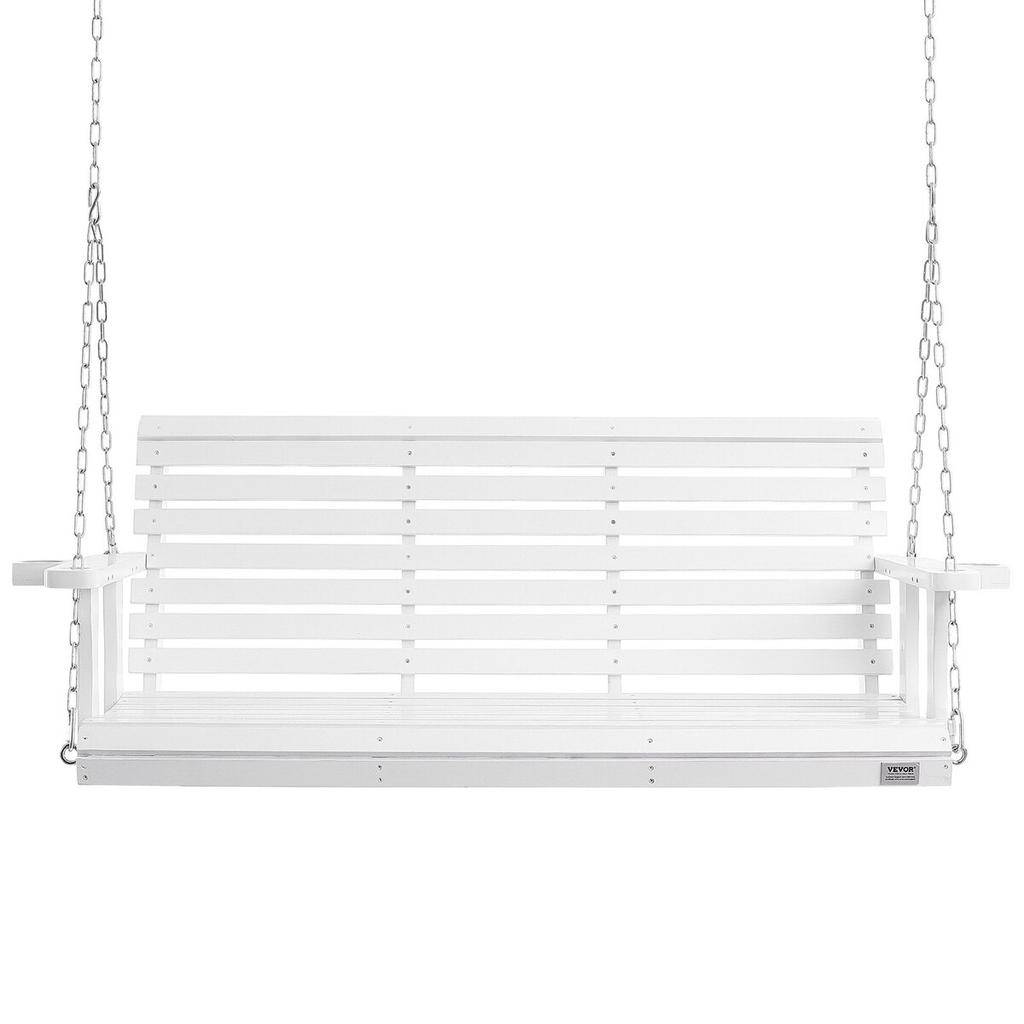 Wooden Porch Swing 5.5 Ft, Patio Bench Swing for Courtyard & Garden, Upgraded 880 Lbs Strong Load Capacity, Heavy Duty Swing Chair Bench with Hanging