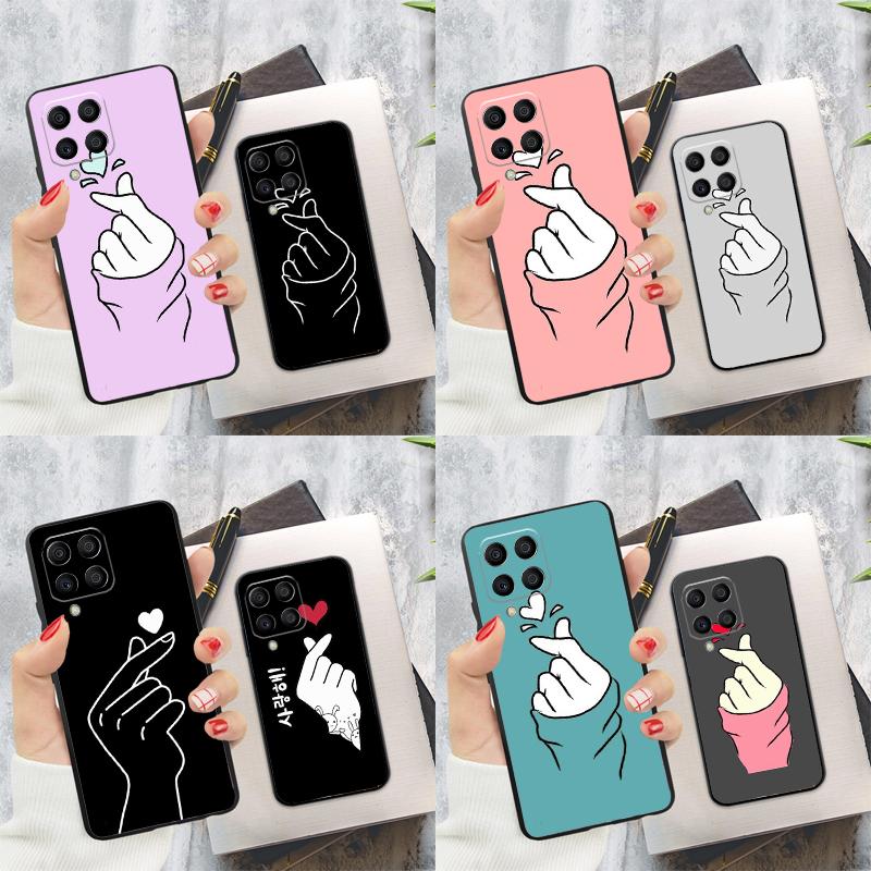 Korean Finger Heart Love Case For Samsung Galaxy M32 M31 M12 M52 M13 M33 M53 M11 M51 M15 M55 M14 M34 M54 M20 M30s