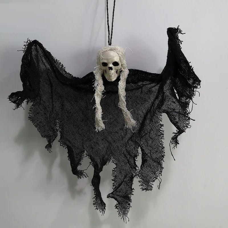 Halloween Decoration Small Hanging Ghost Skull Head Terror Decor Witch Pendant Props Skull Head Halloween Party Haunted House