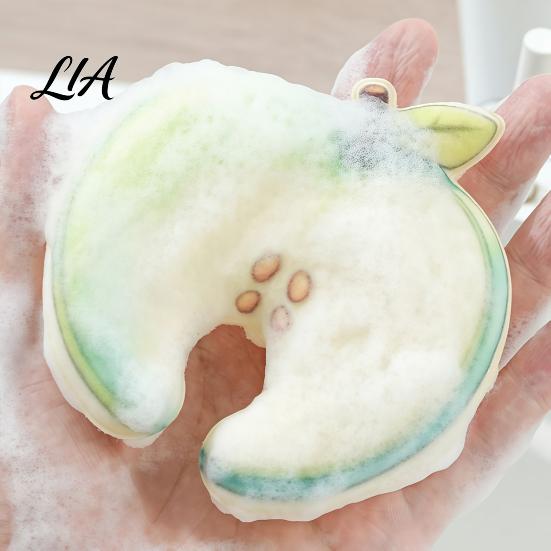 Biodegradable Dishwashing Sponge 2PCS Cute Fruit Sponges, Natural Wood Pulp Cellulose Kitchen Quick Drying Faucet Hanging Sponges Scrubber,