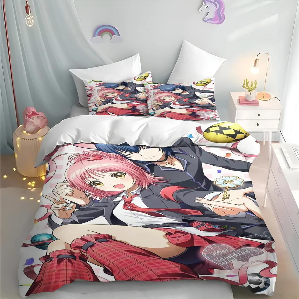 Shugo Chara Duvet Cover Set Hinamori Amu Cute Cartoon Polyester Soft Breathable Kids Bedding Set