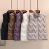 Gilet imbottito da donna, invernale, senza maniche, da donna, caldo, in cotone, gilet, cardigan, cappotti alla moda coreana