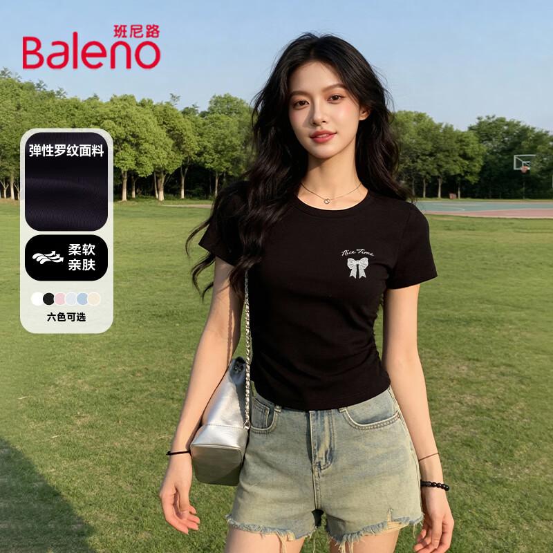 Baleno Women s Pleated Waist Short Sleeve T-shirt L