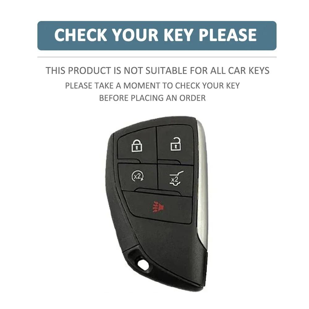 For Buick Envision S Plus Chevrolet Suburban Tahoe GMC Yukon Sierra 1500 Denali 5 Buttons Silicone Car Key Cover Case Keychain