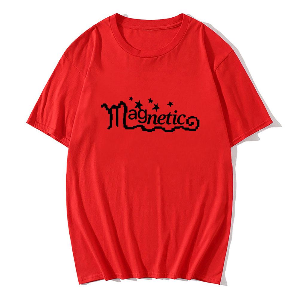 ILLIT Band T-shirts Magnetic New Song Letter Printing Tee-shirt Short Sleeve Cotton Summer T-shirts Korean  Fashion Women Tees