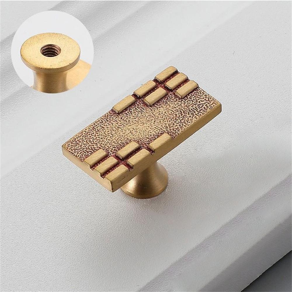 New Chinese-Style Brass Drawer Pulls Single Hole Handles for Wardrobe, Cabinet Furniture Hardware A