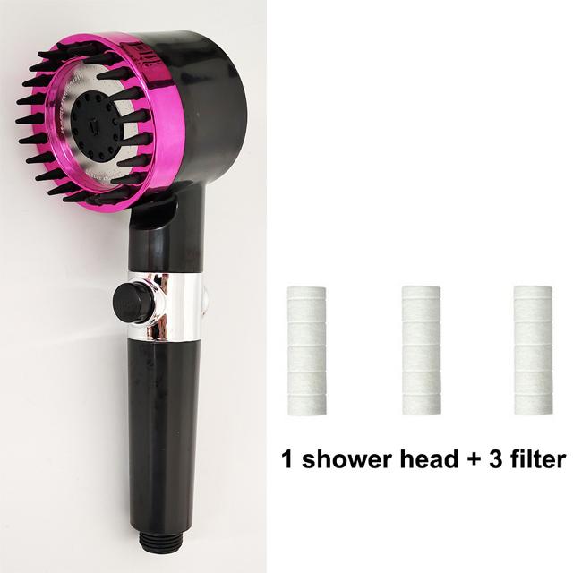 3 Modes High Pressure Shower Head Filter Massage Spa Pressurized Shower Set with Hose Rainfall Spray Nozzle Bathroom Accessories