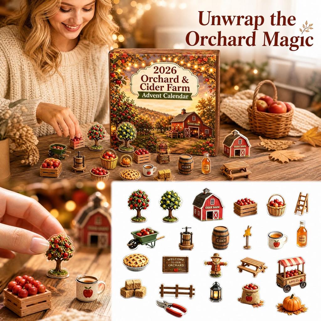 Orchard Advent Calendar, 2D Acrylic, with Mailer Box and Accessories