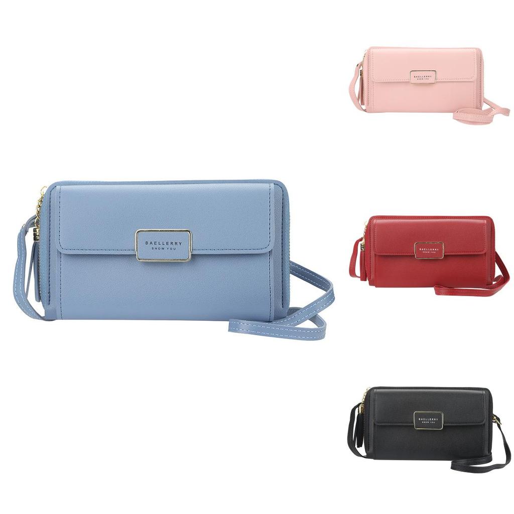 Pu Leather Long Wallet For Women With Zipper And Card Slots For Daily Use