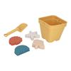 Travel Friendly Silicone Beach Toys Set with Bucket Shovel 4 Sand Moulds Sand Toys for Toddlers Kids