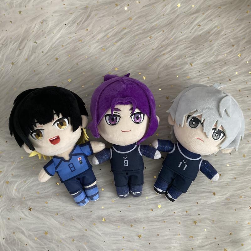 Muñeco de Peluche Anime Blue Lock Isagi Yoichi 20cm Seishiro Nagi Reo Mikage Lindo Suave Almohada Rellena Regalo de Cumpleaños para Niños Cosplay