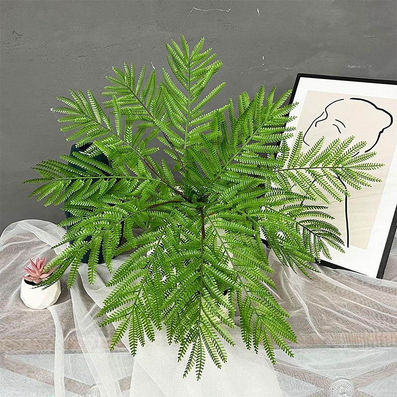 Artificial Green Plant Mimosa Herb Silicone Leaves Greenery Artificial Plants Fake Boston Fern for Home Indoor Outdoor Decor