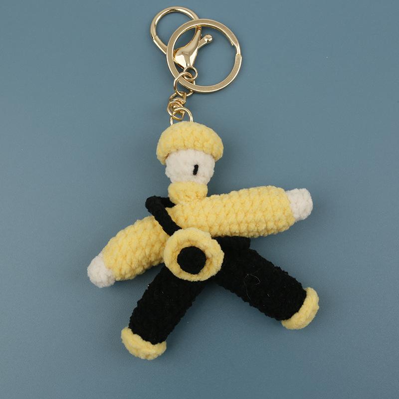 Funny Character Doll Keychain Handmaking Crochet Keychain For Couple Gifts Keyrings Cute Knitted Doll For Couple Keyrings Custom