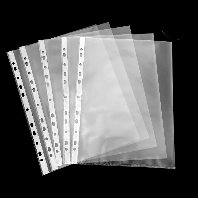 XIECEGN A4 11-Hole Transparent Document Sleeves, 100-Pack