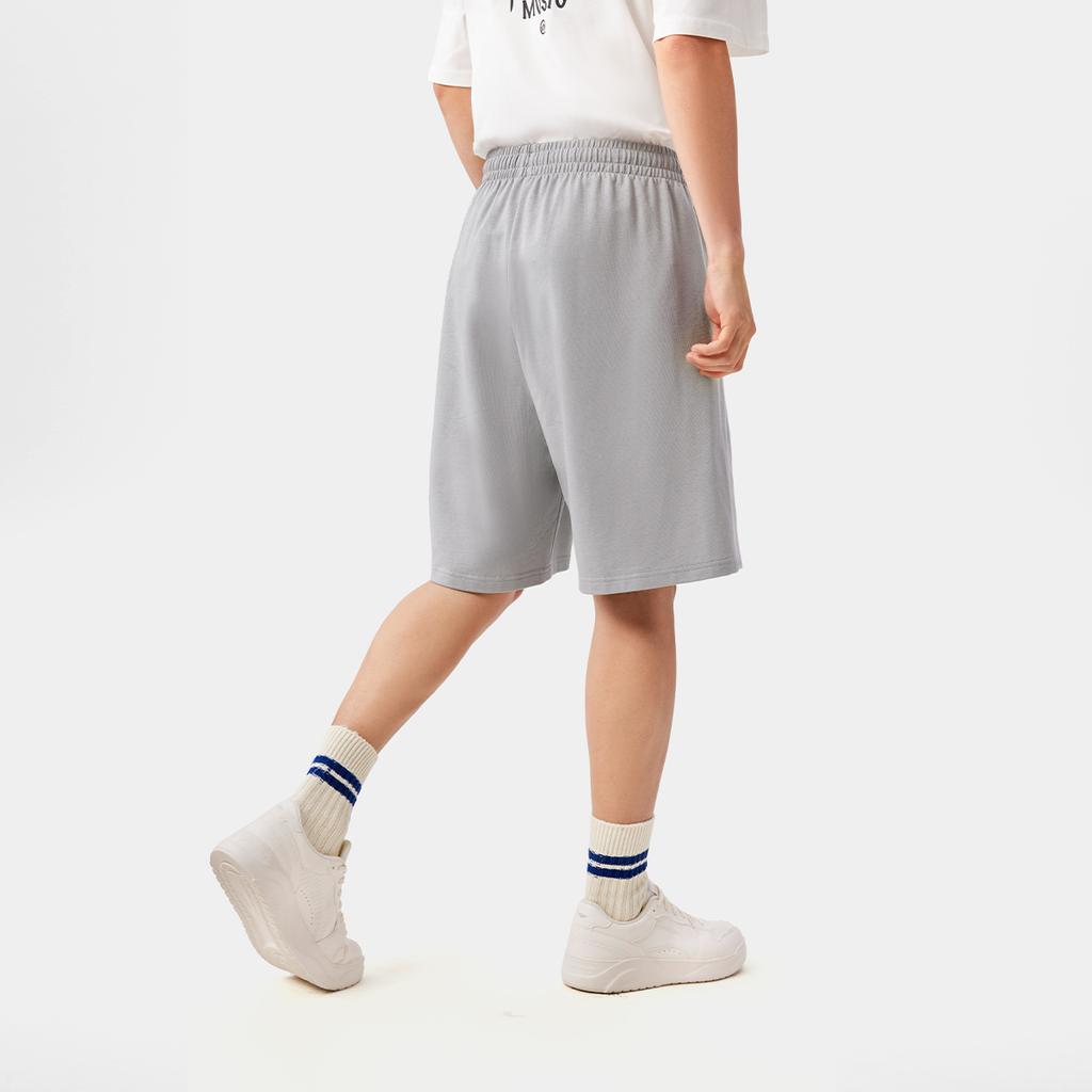 Li Ning Sports Lifestyle Series Simple Solid Color Elastic Casual Shorts Men shorts Geological-Gray AKSV823-2