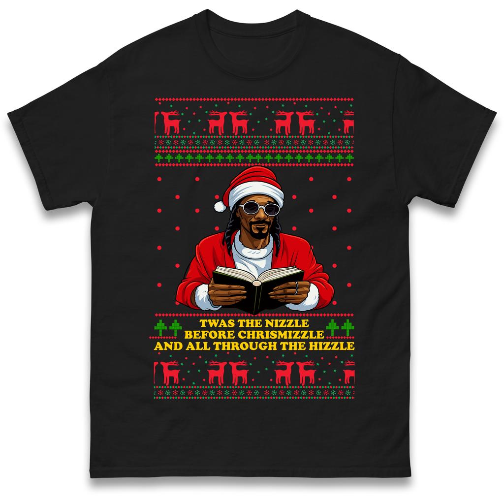 Snoop Dogg Twas The Nizzle Weihnachts-T-Shirt T-Shirt Herren Damen Unisex Oberteile T-Shirts