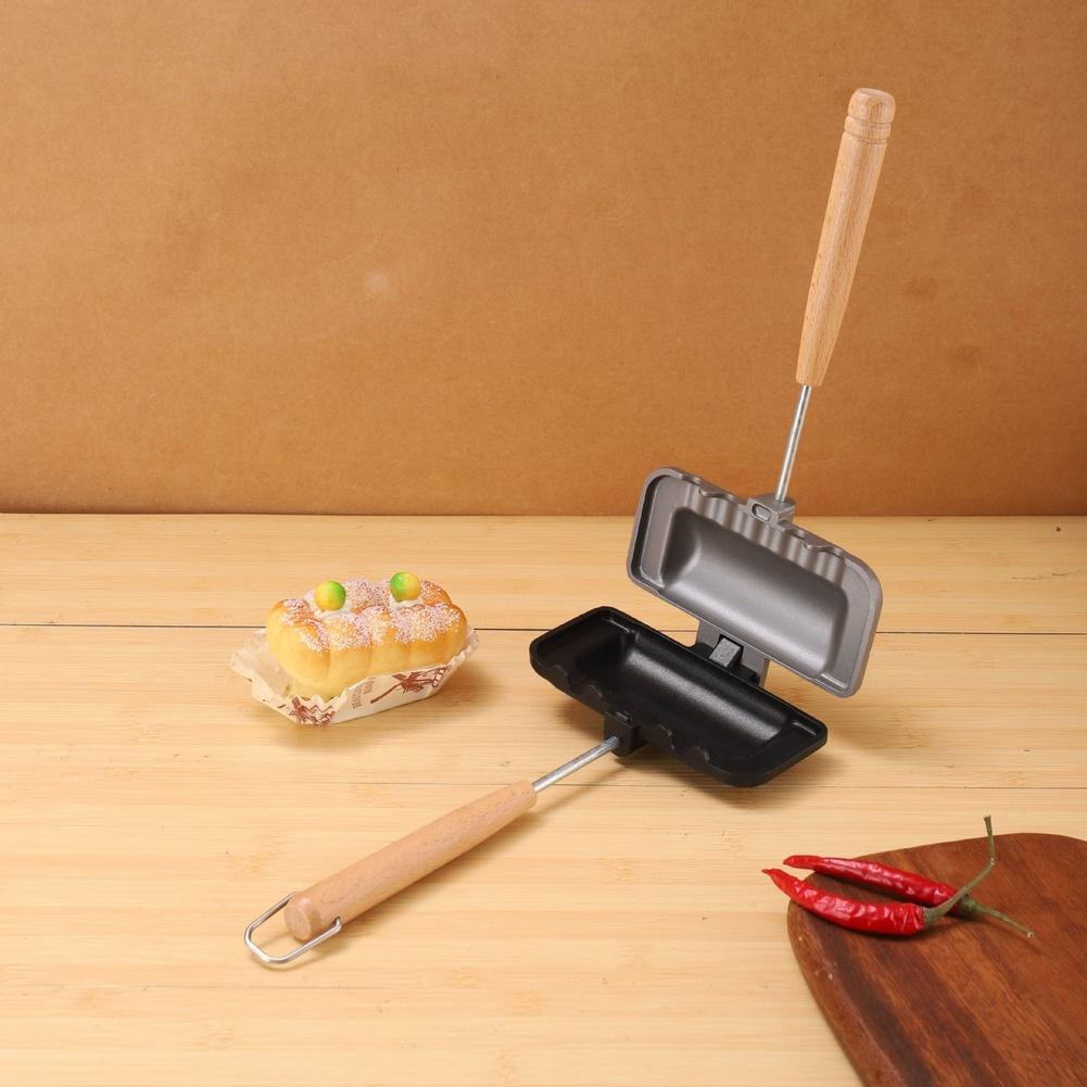 Griglia per Sandwich da Cucina per Colazione, Griglia a Sandwich a Doppia Faccia, Lega di Alluminio, Rivestimento Antiaderente, Costruzione Leggera