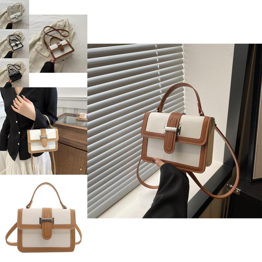 Chic Retro Women's Tote Bag In Classic Black White Brown And Khaki For Everyday Fashion