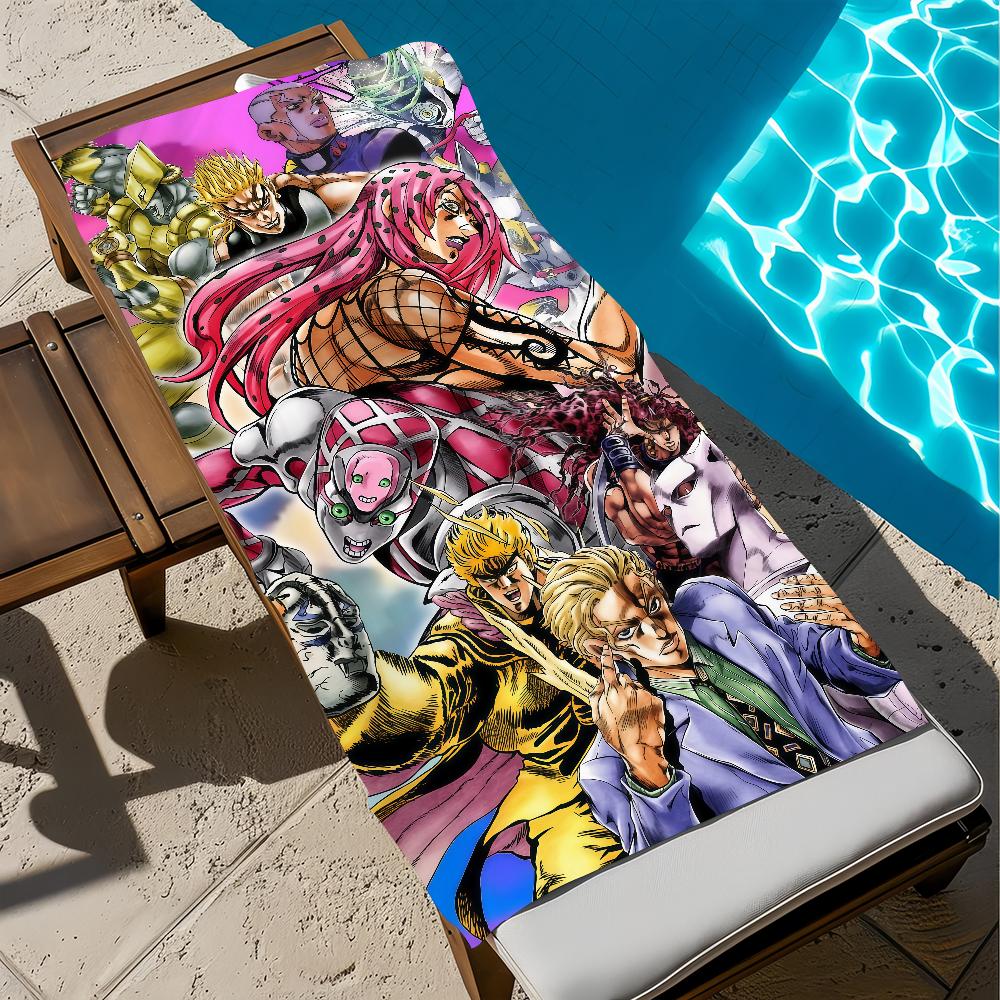 Anime J-JoJo süßes Bizarres Handtuch Groß Schnelltrocknendes Mikrofaser weich Strandtuch für Reise Fitness Sauna Baden Camping