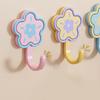 4PCS Wall Hook, Self-adhesive Flower Hook, Strong Load Bearing Drill-Free Installation, Decorative Hook for Bags Keys Towels