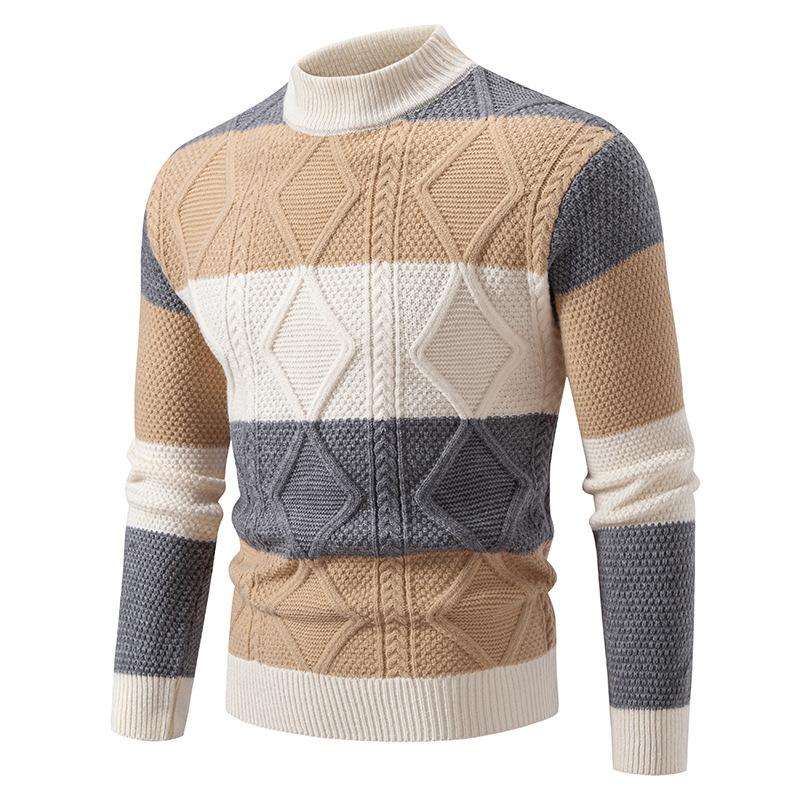 Men’s Colorblock Woven Fleece Knit Sweater