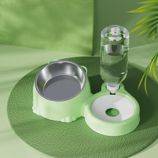 Katteskål i rustfritt stål Stor kapasitet Kjæledyrmatsskål Automatisk vannlagringsskål Hjem Kjæledyrbutikk Utstyr