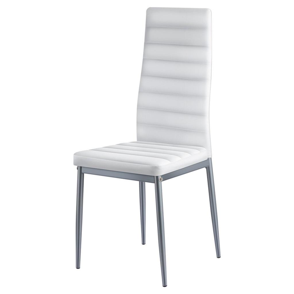 Modern Dining Room Accent Chairs Set of 4, Upholstered Leather Side Chair for Dining Tables, Space-Saving Kitchen Table Chair with Thick Cushions and