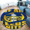 Leeds Crest Custom Name Round Area Rug Carpet Rug For Living Room Bedroom Sofa Playroom Decor Nonslip Floor Mat