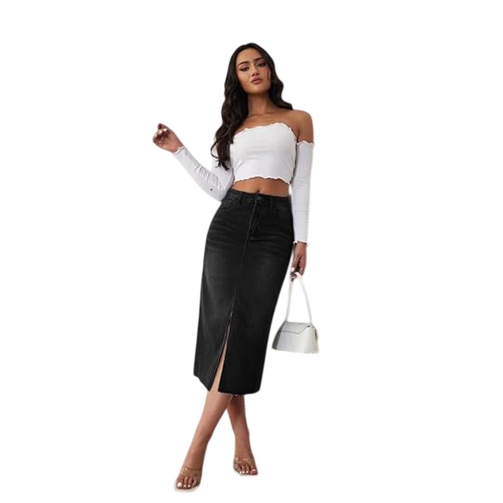 Hugo Womens/Ladies Goja Denim Midi Skirt