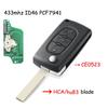 KEYYOU 2 3 Buttons For Peugeot 207 307 308 407 607 807 433MHz ID46 7941 CE0536 CE0523 VA2/HU83 Blade Flip Car Key Fob ASK FSK