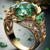 Emerald Diamond Floral Ring - Creative, High-End Women's Jewelry, Hot Selling.