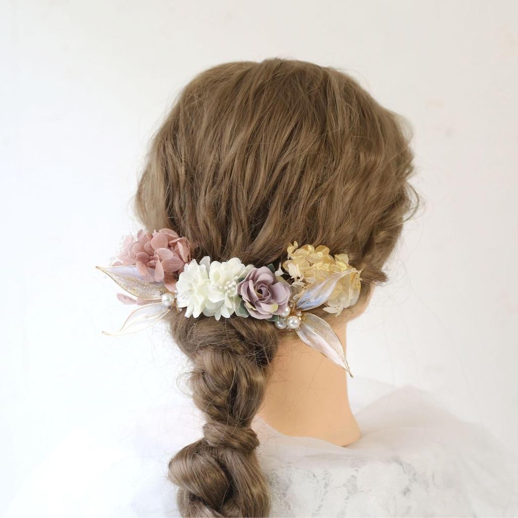 [Bud Flower] Bud Flower Hair Ornament for Coming-of-Age Ceremony, Yukata, American Flower, Graduation Ceremony, Dried Flowers, Mizuhiki,