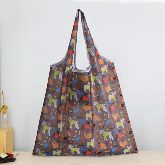 Borsa a Tote Ecologica Grande Capacità Portatile Stampa Quadrata Storage Poliestere Design Pieghevole Borsa da Spiaggia Uso Vacanze