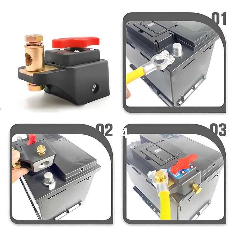Car Battery Disconnect Switches Heavy Duty 12-24V Battery Disconnect Automotive Replacement Parts For Boat Motorcycle Marine Sea