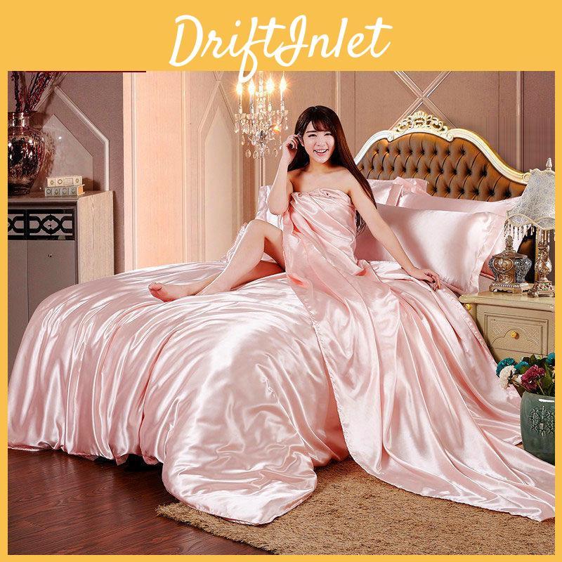 Wed Of Set Bed Fourpiece Set Pillowcase Couvre Lit Luxury Wrinkle Home Ptian Cotton Satin