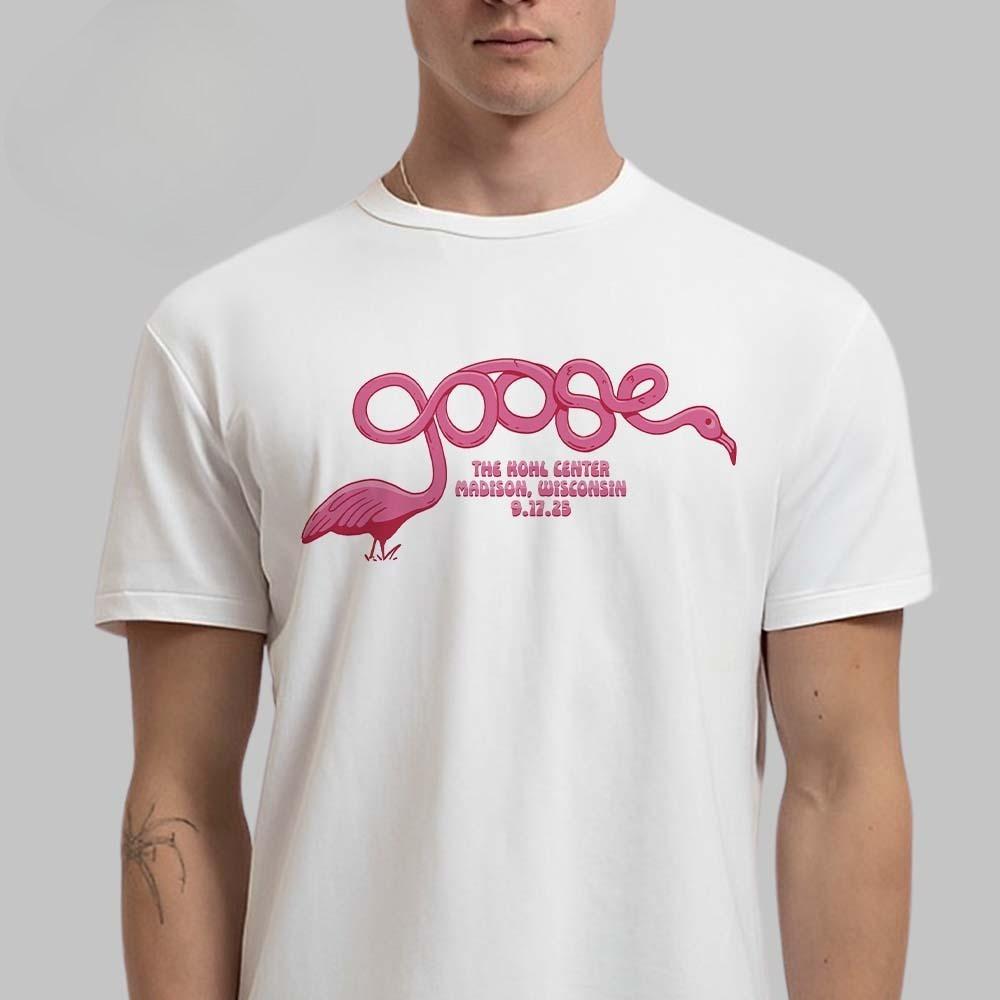 Goose Madison Wisconsin 2025 Event Tee At The Kohl Center on September 17 2025 City Bird The Plastic Pink Flamingo Art T-Shirt
