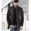 Men's Stand Collar Leather Jacket - Autumn/Winter 2021, Mid-Length, Loose Fit, Plus Velvet, Plus Size, PU Leather.