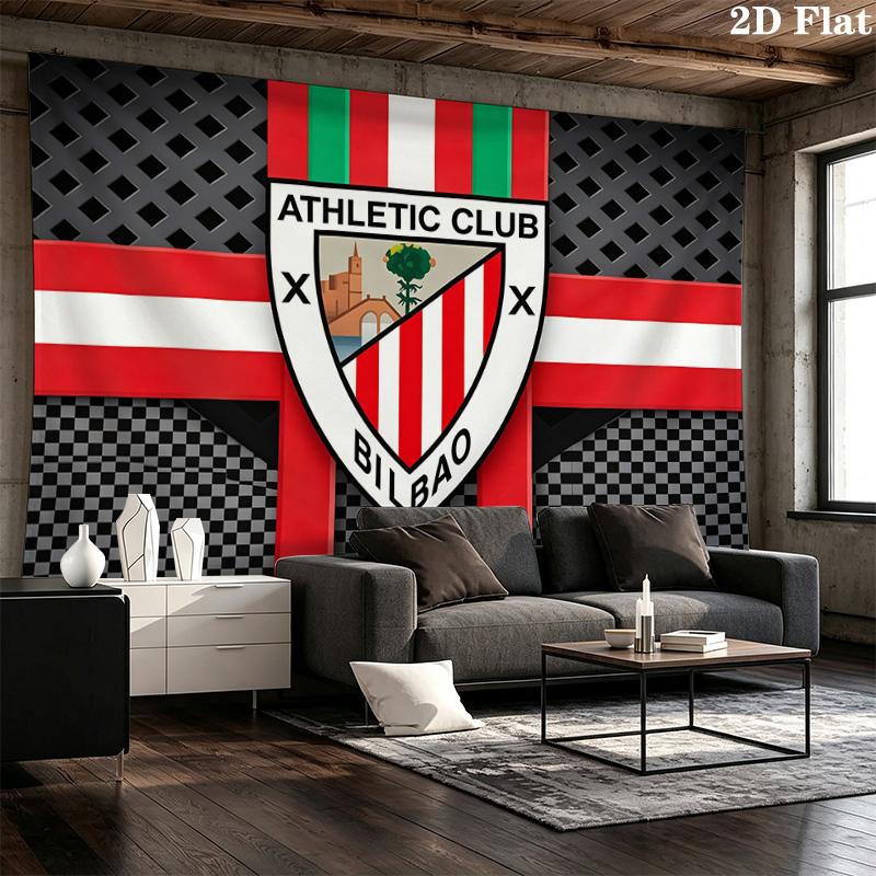 Athletic Bilbao Wall Tapestry Aesthetic Wall Hanging Printed Fabric Blanket Decorative Tapestries for Bedroom Living Room Home Decor