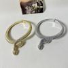 Tooxika Exaggerated Personality Diamond Encrusted Snake Opening Elastic Collar Fashion Temperament Necklace